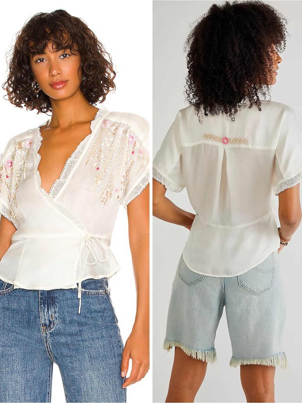 Free People x Revolve Renee Wrap Top in Ivory